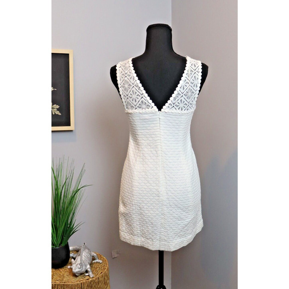 Lilly Pulitzer Sofia Sleeveless Lace Trim Shift Dress White Size 0 - Picture 2 of 5